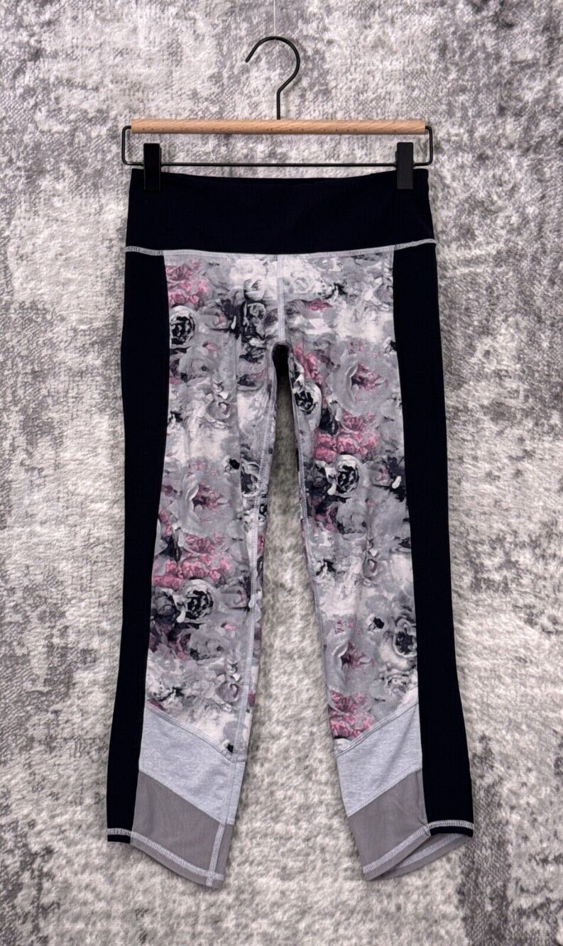 Lululemon Leggings 4 Womens If You're Lucky Crop Floral Workout